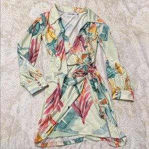 Floral Wrap Mini Dress